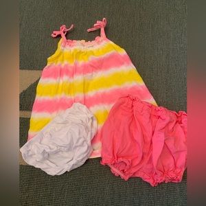 Okie Dokie Dress with Two Matching Bloomers Baby Size 12